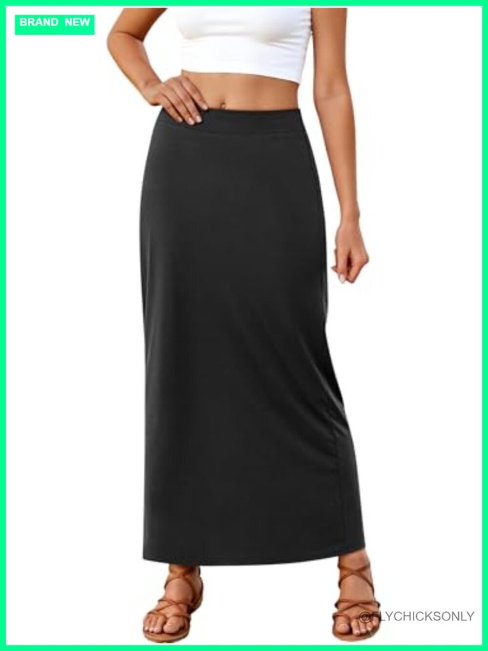 Flowy Swing Elastic Waisted Maxi Skirt for Women Summer Casual